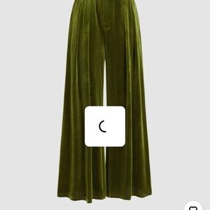 Cider Olive Velvet Wide-Leg Pants
